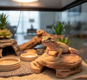 apartamento pequeño mascota gecko leopardo terrario
